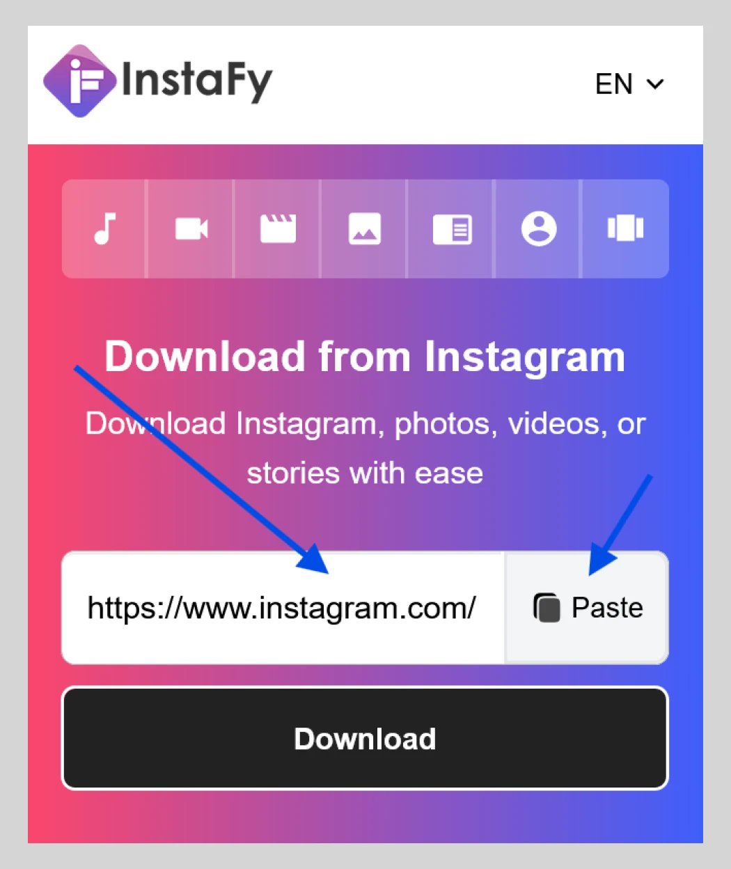 paste carousel link and download
